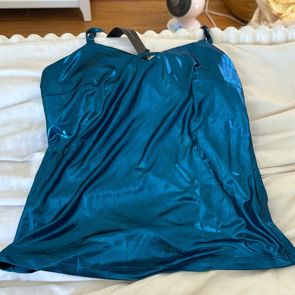 Brand new with tags reflective, blue tank top